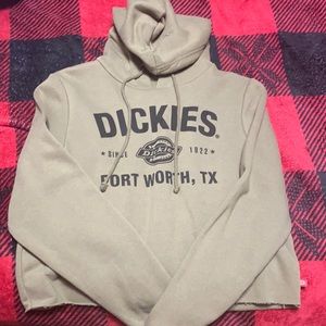 Olive green dickies cropped hoodie.